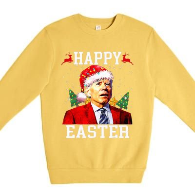 Santa Joe Biden Happy Easter Ugly Christmas Premium Crewneck Sweatshirt