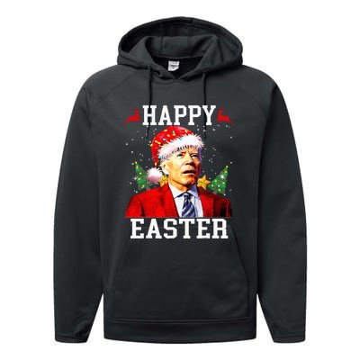 Santa Joe Biden Happy Easter Ugly Christmas Performance Fleece Hoodie