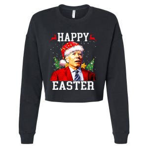 Santa Joe Biden Happy Easter Ugly Christmas Cropped Pullover Crew