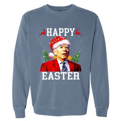 Santa Joe Biden Happy Easter Ugly Christmas Garment-Dyed Sweatshirt