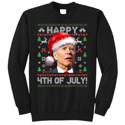 Santa Joe Biden Happy 4th Of July Ugly Christmas Sweater Sweatshirt Sweatshirt