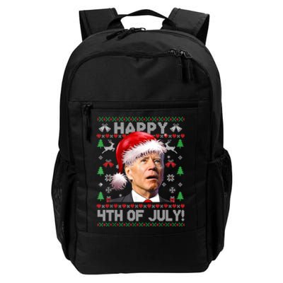 Santa Joe Biden Happy 4th Of July Ugly Christmas Sweater Sweatshirt Daily Commute Backpack