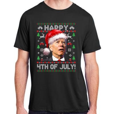 Santa Joe Biden Happy 4th Of July Ugly Christmas Sweater Sweatshirt Adult ChromaSoft Performance T-Shirt