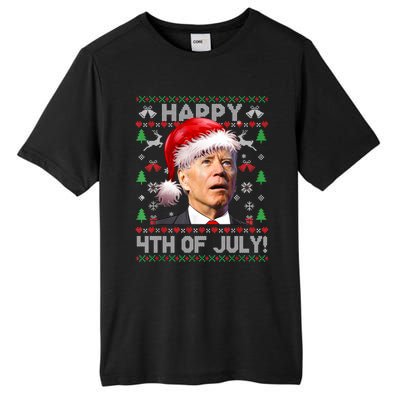 Santa Joe Biden Happy 4th Of July Ugly Christmas Sweater Sweatshirt Tall Fusion ChromaSoft Performance T-Shirt