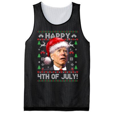 Santa Joe Biden Happy 4th Of July Ugly Christmas Sweater Sweatshirt Mesh Reversible Basketball Jersey Tank