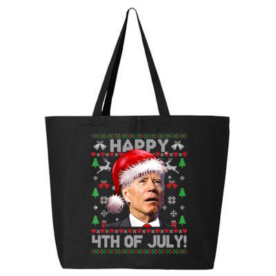 Santa Joe Biden Happy 4th Of July Ugly Christmas Sweater Sweatshirt 25L Jumbo Tote