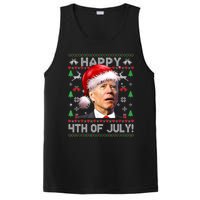 Santa Joe Biden Happy 4th Of July Ugly Christmas Sweater Sweatshirt PosiCharge Competitor Tank