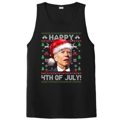 Santa Joe Biden Happy 4th Of July Ugly Christmas Sweater Sweatshirt PosiCharge Competitor Tank