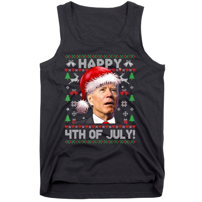 Santa Joe Biden Happy 4th Of July Ugly Christmas Sweater Sweatshirt Tank Top