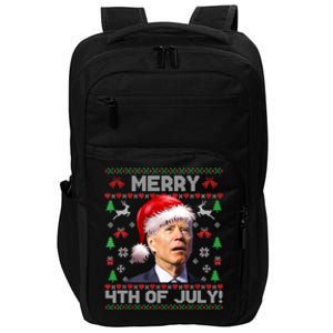 Santa Joe Biden Merry 4th Of July Ugly Christmas Sweater Gift Impact Tech Backpack