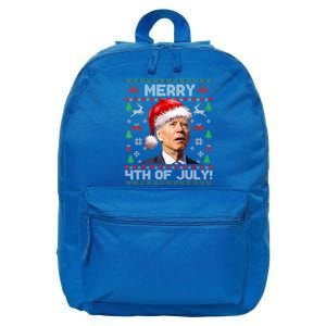 Santa Joe Biden Merry 4th Of July Ugly Christmas Sweater Gift 16 in Basic Backpack