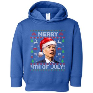 Santa Joe Biden Merry 4th Of July Ugly Christmas Sweater Gift Toddler Hoodie