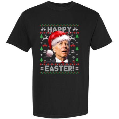 Santa Joe Biden Happy Easter Ugly Christmas Sweater Sweatshirt Garment-Dyed Heavyweight T-Shirt