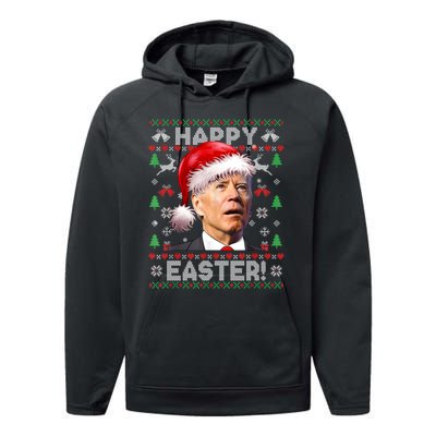 Santa Joe Biden Happy Easter Ugly Christmas Sweater Sweatshirt Performance Fleece Hoodie