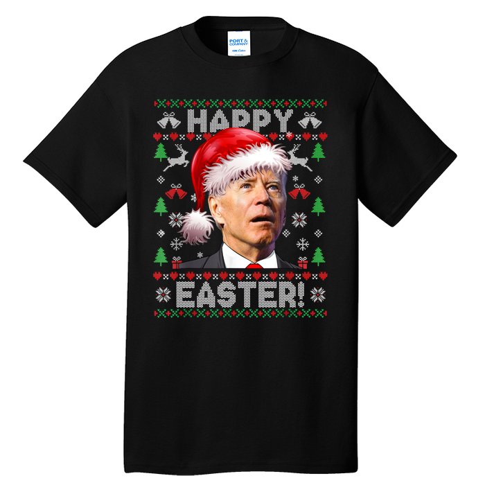 Santa Joe Biden Happy Easter Ugly Christmas Sweater Sweatshirt Tall T-Shirt