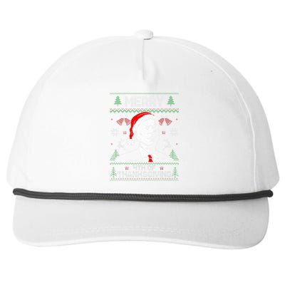 Santa Joe Biden Merry Thanksgiving Ugly Christmas Sweater  Snapback Five-Panel Rope Hat