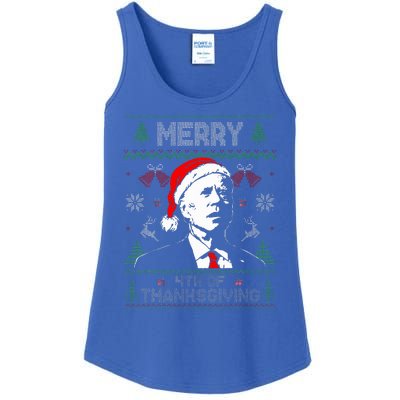 Santa Joe Biden Merry Thanksgiving Ugly Christmas Sweater  Ladies Essential Tank