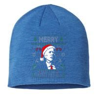 Santa Joe Biden Merry Thanksgiving Ugly Christmas Sweater  Sustainable Beanie