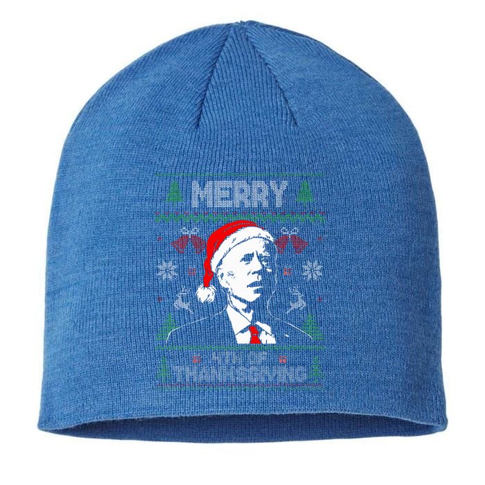 Santa Joe Biden Merry Thanksgiving Ugly Christmas Sweater  Sustainable Beanie