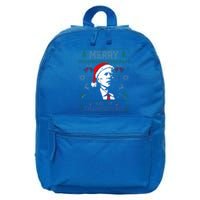 Santa Joe Biden Merry Thanksgiving Ugly Christmas Sweater  16 in Basic Backpack