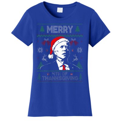 Santa Joe Biden Merry Thanksgiving Ugly Christmas Sweater  Women's T-Shirt