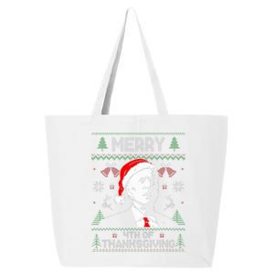 Santa Joe Biden Merry Thanksgiving Ugly Christmas Sweater  25L Jumbo Tote