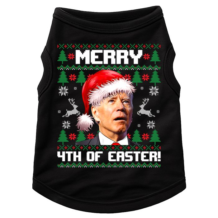 Santa Joe Biden Merry 4th Of Easter Ugly Sweater Christmas Sweatshirt Doggie Tank