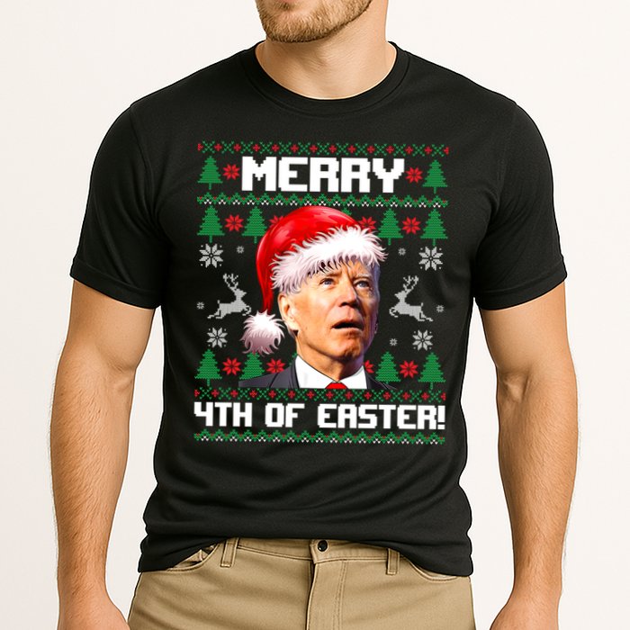 Santa Joe Biden Merry 4th Of Easter Ugly Sweater Christmas Sweatshirt Performance Shirt