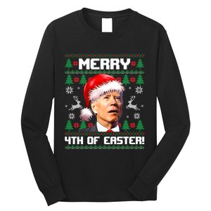 Santa Joe Biden Merry 4th Of Easter Ugly Sweater Christmas Sweatshirt Long Sleeve Shirt