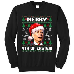 Santa Joe Biden Merry 4th Of Easter Ugly Sweater Christmas Sweatshirt Sweatshirt