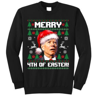 Santa Joe Biden Merry 4th Of Easter Ugly Sweater Christmas Sweatshirt Sweatshirt