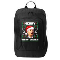 Santa Joe Biden Merry 4th Of Easter Ugly Sweater Christmas Sweatshirt City Backpack