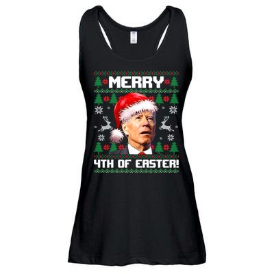 Santa Joe Biden Merry 4th Of Easter Ugly Sweater Christmas Sweatshirt Ladies Essential Flowy Tank
