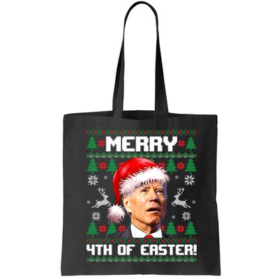 Santa Joe Biden Merry 4th Of Easter Ugly Sweater Christmas Sweatshirt Bag