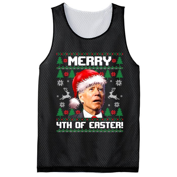 Santa Joe Biden Merry 4th Of Easter Ugly Sweater Christmas Sweatshirt Mesh Reversible Basketball Jersey Tank