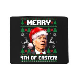 Santa Joe Biden Merry 4th Of Easter Ugly Sweater Christmas Sweatshirt Mousepad