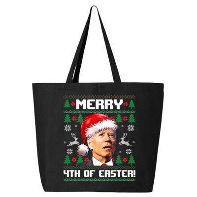 Santa Joe Biden Merry 4th Of Easter Ugly Sweater Christmas Sweatshirt 25L Jumbo Tote