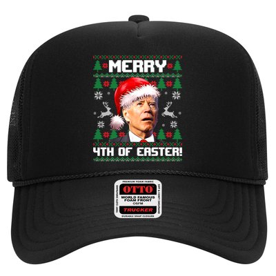 Santa Joe Biden Merry 4th Of Easter Ugly Sweater Christmas Sweatshirt Trucker Hat