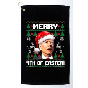 Santa Joe Biden Merry 4th Of Easter Ugly Sweater Christmas Sweatshirt Platinum Collection Golf Towel