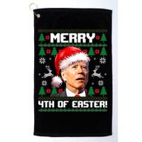 Santa Joe Biden Merry 4th Of Easter Ugly Sweater Christmas Sweatshirt Golf Towel