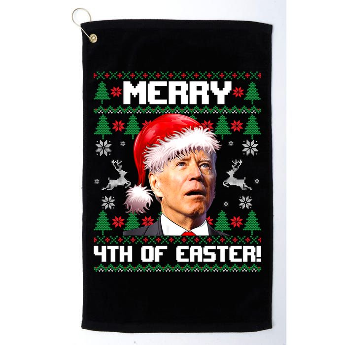Santa Joe Biden Merry 4th Of Easter Ugly Sweater Christmas Sweatshirt Golf Towel