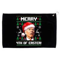 Santa Joe Biden Merry 4th Of Easter Ugly Sweater Christmas Sweatshirt Grommeted Golf Towel