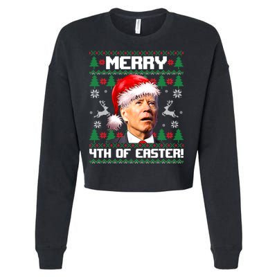 Santa Joe Biden Merry 4th Of Easter Ugly Sweater Christmas Sweatshirt Cropped Pullover Crew