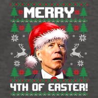 Santa Joe Biden Merry 4th Of Easter Ugly Sweater Christmas Sweatshirt Vector Backpack