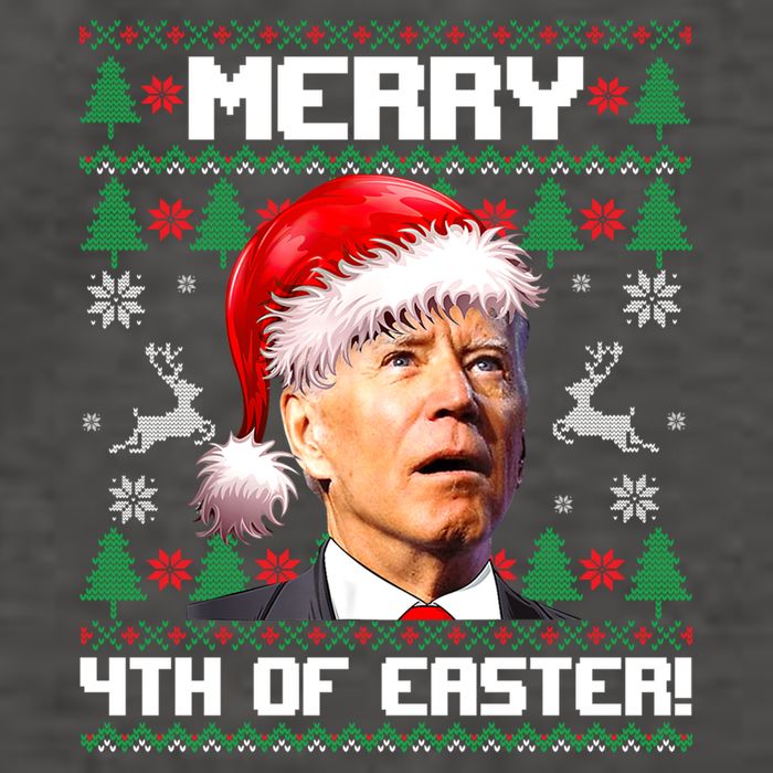 Santa Joe Biden Merry 4th Of Easter Ugly Sweater Christmas Sweatshirt Vector Backpack