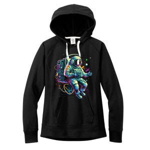 Space Jammin Boombox Stereo Astronaut Graphic Gift Women's Fleece Hoodie