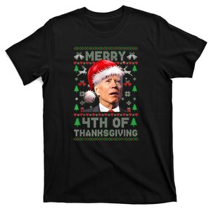 Santa Joe Biden Merry Thanksgiving Ugly Christmas Sweater T-Shirt