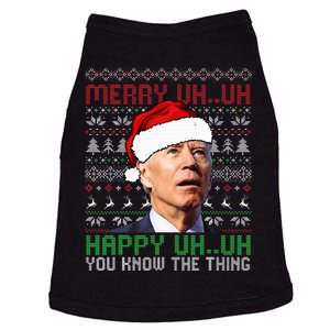 Santa Joe Biden Merry Uh Uh Christmas Ugly Sweater Doggie Tank