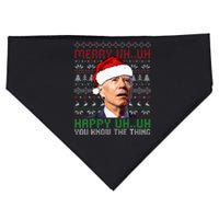 Santa Joe Biden Merry Uh Uh Christmas Ugly Sweater USA-Made Doggie Bandana