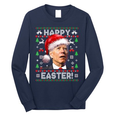 Santa Joe Biden Happy Easter Ugly Christmas Sweater Long Sleeve Shirt